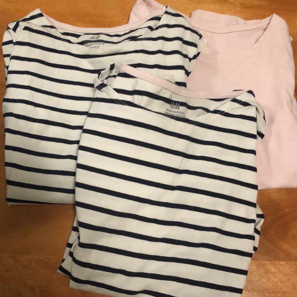 H&M tees-long sleeve for young girls( Bundle)